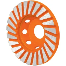 Copas de diamantes Turbo 4" DesbastePulidoNivelar Concreto E7/8 Truper 12258 Truper-Copas de diamantes Turbo 4" DesbastePulidoNi
