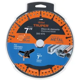 Discos de diamantes 7" x2.8mm para corte metal E7/8 Truper 15154 Truper-Discos de diamantes 7" x2.8mm para corte metal E7/8 Trup