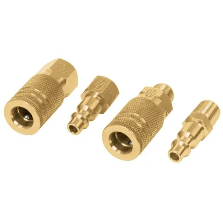  Juego de Acoples y Conectores de Laton 4 Piezas, Conexion Rapida, 1/4 NPT, CORAL-4 19080 Truper 24.576271 Juego de Acoples y Co