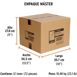 Desarmador Plano 1/4" x6" Aislado 1000V Truper 102243 Truper-Desarmador Plano 1/4" x6" Aislado 1000V Truper 102243 Punta de acer