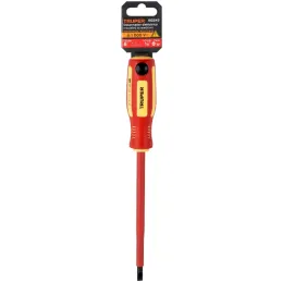 Desarmador Plano 1/4" x6" Aislado 1000V Truper 102243 Truper-Desarmador Plano 1/4" x6" Aislado 1000V Truper 102243 Punta de acer