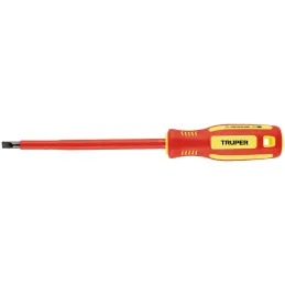 Desarmador Plano 1/4" x6" Aislado 1000V Truper 102243 Truper-Desarmador Plano 1/4" x6" Aislado 1000V Truper 102243 Punta de acer