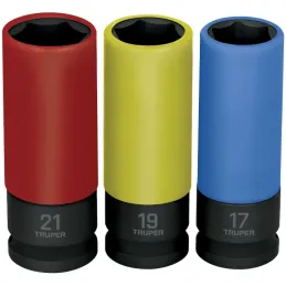 Juego de Dados Impacto 3u Milimetrico Tubulares Cproteccion Polipropileno Truper 100942 Truper-Juego de Dados Impacto 3u Milimet