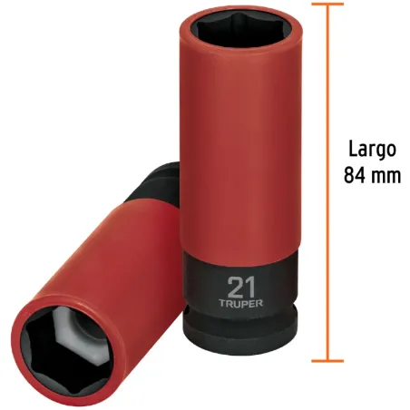 Dados 21mm E1/2 Impacto Tubulares Hexagonales Con Polipropileno Truper 100905 Truper-Dados 21mm E1/2 Impacto Tubulares Hexagonal