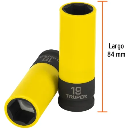 Dados 19mm E1/2 Impacto Tubulares Hexagonales Con Polipropileno Truper 100931 Truper-Dados 19mm E1/2 Impacto Tubulares Hexagonal