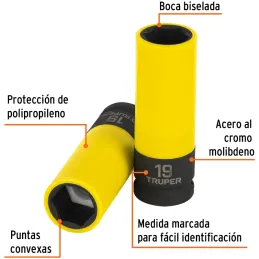Dados 19mm E1/2 Impacto Tubulares Hexagonales Con Polipropileno Truper 100931 Truper-Dados 19mm E1/2 Impacto Tubulares Hexagonal