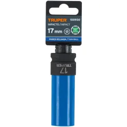 Dados 17mm E1/2 Impacto Tubulares Hexagonales Con Polipropileno Truper 100930 Truper-Dados 17mm E1/2 Impacto Tubulares Hexagonal