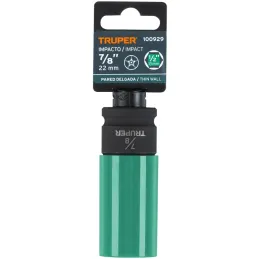 Dados 7/8" E1/2 Impacto Tubulares Hexagonales Con Polipropileno Truper 100929 Truper-Dados 7/8" E1/2 Impacto Tubulares Hexagonal