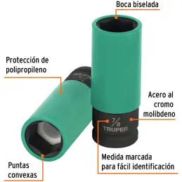 Dados 7/8" E1/2 Impacto Tubulares Hexagonales Con Polipropileno Truper 100929 Truper-Dados 7/8" E1/2 Impacto Tubulares Hexagonal