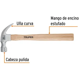 Martillos 16oz Cabeza Americana C31mm Ucurva MMadera13" Truper 16753 Truper-Martillos 16oz Cabeza Americana C31mm Ucurva MMadera