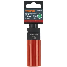Dados 13/16" E1/2 Impacto Tubulares Hexagonales Con Polipropileno Truper 100928 Truper-Dados 13/16" E1/2 Impacto Tubulares Hexag