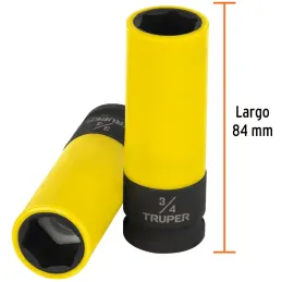 Dados 3/4" E1/2 Impacto Tubulares Hexagonales Con Polipropileno Truper 100927 Truper-Dados 3/4" E1/2 Impacto Tubulares Hexagonal