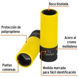 Dados 3/4" E1/2 Impacto Tubulares Hexagonales Con Polipropileno Truper 100927 Truper-Dados 3/4" E1/2 Impacto Tubulares Hexagonal