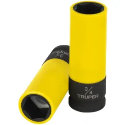 Dados 3/4" E1/2 Impacto Tubulares Hexagonales Con Polipropileno Truper 100927 Truper-Dados 3/4" E1/2 Impacto Tubulares Hexagonal