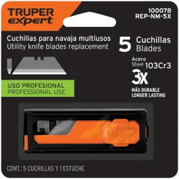 Cuchillas de Repuesto 19mm 5u Navaja Cutters 17027 16950 22400 100850 101101 Truper 100078 Truper-Cuchillas de Repuesto 19mm 5u 