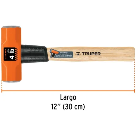 Comba Octagonal Cabeza 4 lb x12" Maquinada Termoplastico Truper 16508 Truper-Comba Octagonal Cabeza 4 lb x12" Maquinada Termopla
