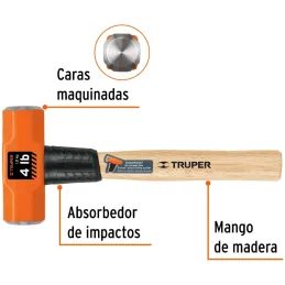 Comba Octagonal Cabeza 4 lb x12" Maquinada Termoplastico Truper 16508 Truper-Comba Octagonal Cabeza 4 lb x12" Maquinada Termopla