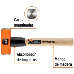 Comba Octagonal Cabeza 2.5 lb x12" Maquinada Termoplastico Truper 17045 Truper-Comba Octagonal Cabeza 2.5 lb x12" Maquinada Term