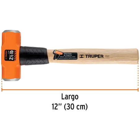 Comba Octagonal Cabeza 2 lb x12" Maquinada Termoplastico Truper 16506 Truper-Comba Octagonal Cabeza 2 lb x12" Maquinada Termopla