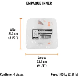Bolsa con 100 anclas rectas para nivelación de azulejos Porcelanatos Niveladores Truper 100517 Truper-Bolsa con 100 anclas recta