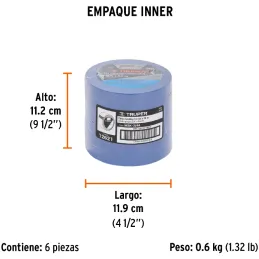 Cintas Masking Tape Azul 3/4" x50m para pintor Truper 12621 Truper-Cintas Masking Tape Azul 3/4" x50m para pintor Truper 12621 C