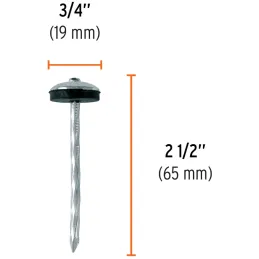 Clavos Calamina Calibre 9 x63mm Galvanizado CArandela Caja25kg Truper 103395 Truper-Clavos Calamina Calibre 9 x63mm Galvanizado 