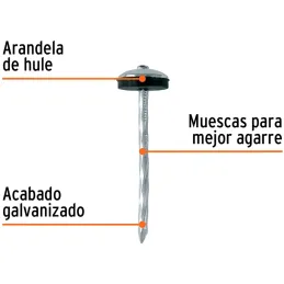 Clavos Calamina Calibre 9 x63mm Galvanizado CArandela Caja25kg Truper 103395 Truper-Clavos Calamina Calibre 9 x63mm Galvanizado 