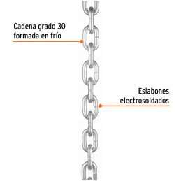 Cadenas 10mm x22m Galvanizadas Saco50kg Truper 103444 Truper-Cadenas 10mm x22m Galvanizadas Saco50kg Truper 103444 Fabricada en 