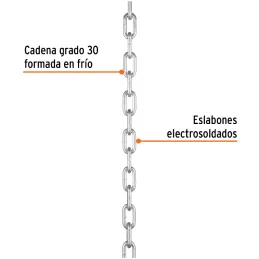 Cadenas 8mm x35m Galvanizadas Saco50kg Truper 103444 Truper-Cadenas 8mm x35m Galvanizadas Saco50kg Truper 103444 Fabricada en ac