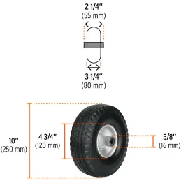Rueda Imponchable 10" Para Carreta de Carga 16188 Truper 45911 Hermex-Rueda Imponchable 10" Para Carreta de Carga 16188 Truper 4