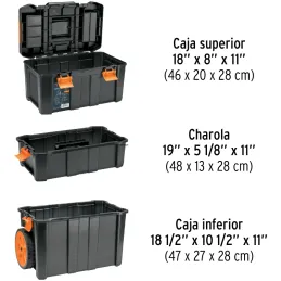 Cajas para Herramientas 19" x25" 53L CRuedas 3en1 Desmontable Truper 102644 Truper-Cajas para Herramientas 19" x25" 53L CRuedas 