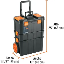 Cajas para Herramientas 19" x25" 53L CRuedas 3en1 Desmontable Truper 102644 Truper-Cajas para Herramientas 19" x25" 53L CRuedas 
