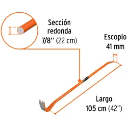Pata de Cabra 7/8" x105cm 3.8kg Truper 102672 Truper-Pata de Cabra 7/8" x105cm 3.8kg Truper 102672 Fabricada en acero con doble 