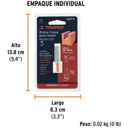 Fresas Cola de Pato 5/16" x10mm Truper 102717 Truper-Fresas Cola de Pato 5/16" x10mm Truper 102717 Cuerpo de acero al cromo y cu