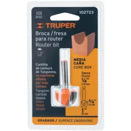 Fresas Media Caña 1" x16mm Truper 102723 Truper-Fresas Media Caña 1" x16mm Truper 102723 Cuerpo de acero al cromo y cuchilla de 