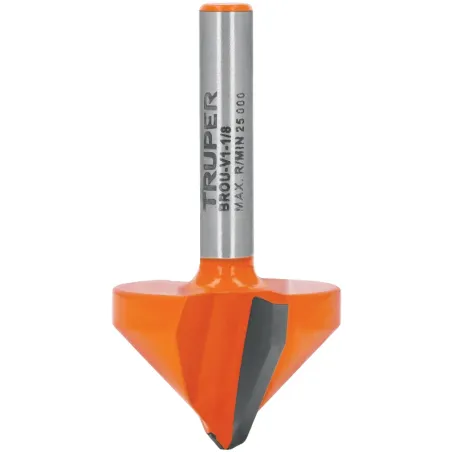 Fresas Corte V 1-1/8" x20mm Truper 102719 Truper-Fresas Corte V 1-1/8" x20mm Truper 102719 Cuerpo de acero al cromo y cuchilla d