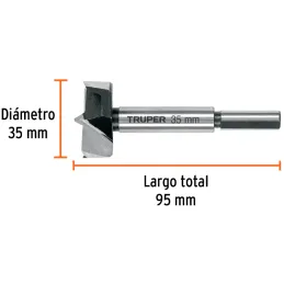 Brocas Madera Forstner 35mm x95mm Acarbono Truper 102372 Truper-Brocas Madera Forstner 35mm x95mm Acarbono Truper 102372 Fabrica