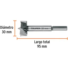 Brocas Madera Forstner 30mm x95mm Acarbono Truper 102371 Truper-Brocas Madera Forstner 30mm x95mm Acarbono Truper 102371 Fabrica