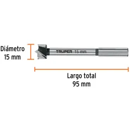 Brocas Madera Forstner 15mm x95mm Acarbono Truper 102318 Truper-Brocas Madera Forstner 15mm x95mm Acarbono Truper 102318 Fabrica
