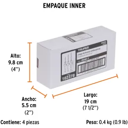 Juego de Brocas Avellanadoras 3 Piezas para Madera Truper 102378 Truper-Juego de Brocas Avellanadoras 3 Piezas para Madera Trupe