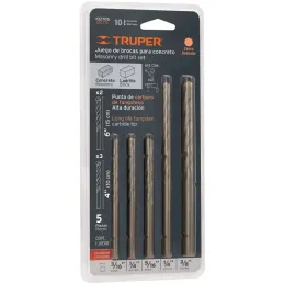 Juego de Brocas para Concreto 5 Piezas Truper 102705 Truper-Juego de Brocas para Concreto 5 Piezas Truper 102705 Cuerpo de acero