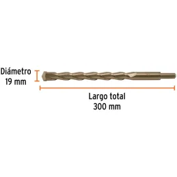 Brocas Concreto 19mm x300mm ZP3 Ctungsteno Truper 102356 Truper-Brocas Concreto 19mm x300mm ZP3 Ctungsteno Truper 102356 Cuerpo 