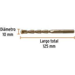 Brocas Concreto 10mm x125mm ZP3 Ctungsteno Truper 102348 Truper-Brocas Concreto 10mm x125mm ZP3 Ctungsteno Truper 102348 Cuerpo 