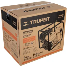 Motobombas 4" 15HP 1600L Motor Gasolina 420cc 4T 30m Truper 102405 Truper-Motobombas 4" 15HP 1600L Motor Gasolina 420cc 4T 30m T