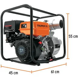 Motobombas 4" 15HP 1600L Motor Gasolina 420cc 4T 30m Truper 102405 Truper-Motobombas 4" 15HP 1600L Motor Gasolina 420cc 4T 30m T