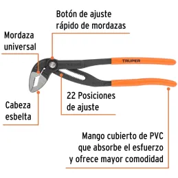 Alicates Pico Loro 12" Europeo Acarbono MangoPVC Truper 102484 Truper-Alicates Pico Loro 12" Europeo Acarbono MangoPVC Truper 10