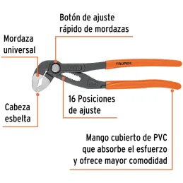 Alicates Pico Loro 10" Europeo Acarbono MangoPVC Truper 102483 Truper-Alicates Pico Loro 10" Europeo Acarbono MangoPVC Truper 10