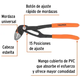 Alicates Pico Loro 7" Europeo Acarbono MangoPVC Truper 102482 Truper-Alicates Pico Loro 7" Europeo Acarbono MangoPVC Truper 1024