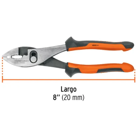 Alicates Mecanico 8" Aislado 1000V ConfortGrip 2Ajustes, Truper 13065 Truper-Alicates Mecanico 8" Aislado 1000V ConfortGrip 2Aju