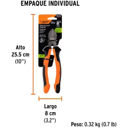Alicates de corte diagonal 8" 1000v ComfortGrip CrVanadio Truper 102428 Truper-Alicates de corte diagonal 8" 1000v ComfortGrip C